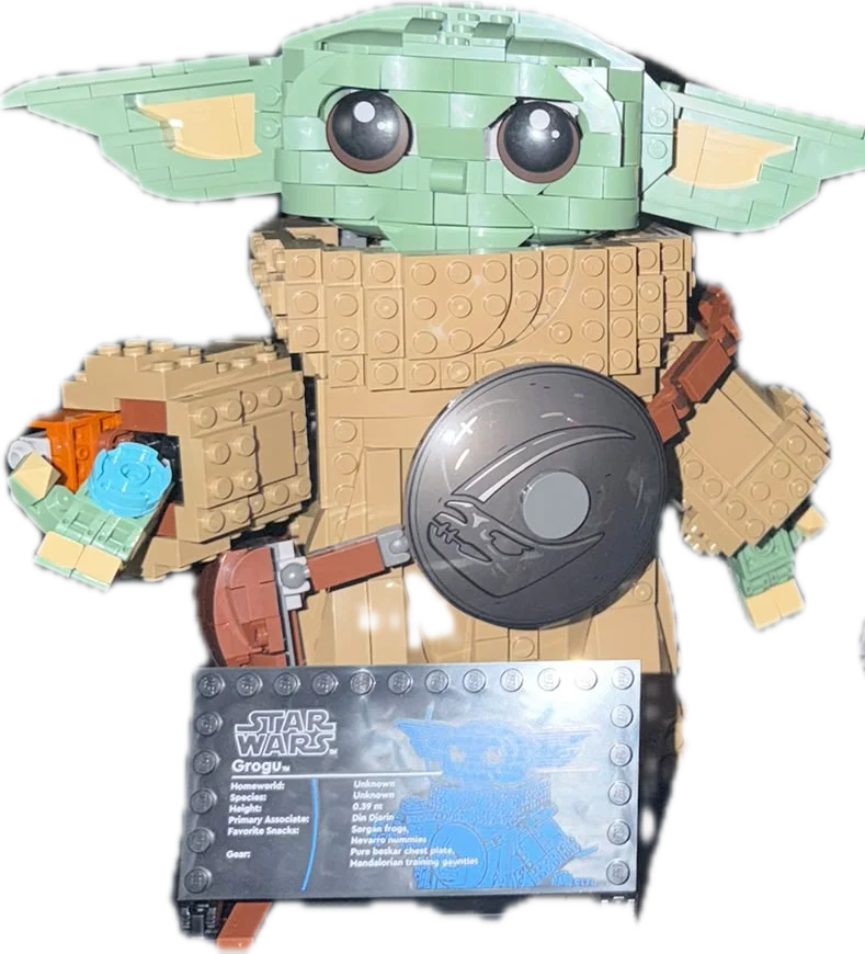 Lego Grogu with his display plaque